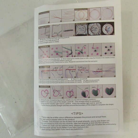 DIY Embroidery Art Kit Dark Navy Dragonfly Florals New - Picture 9 of 10